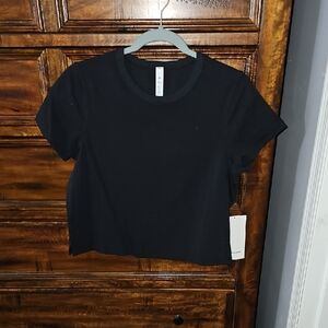 Lululemon Nwts Black Classic Fit Cotton Blend Tee. Sz 6